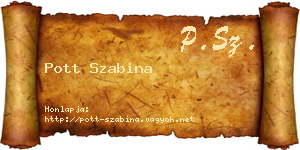 Pott Szabina névjegykártya